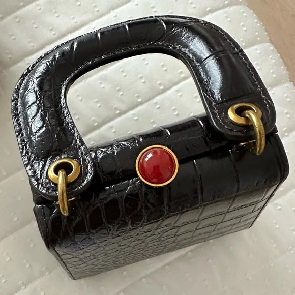 STAUD kenny bag in brown croc- effect leather - Picture 2 of 3